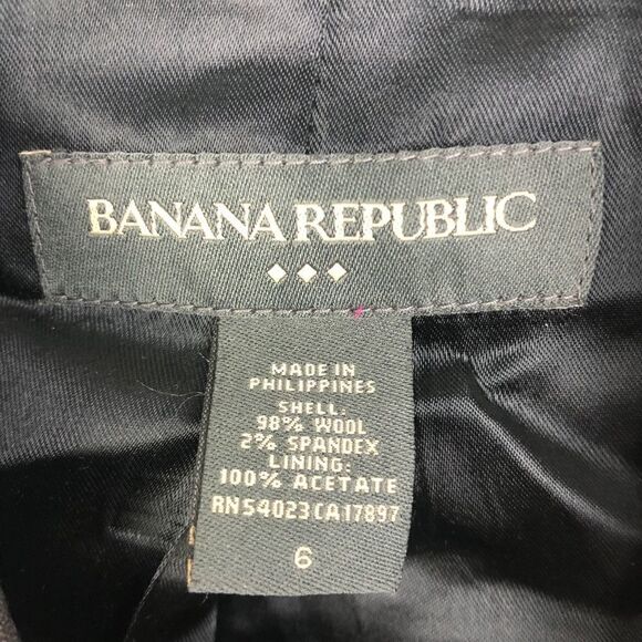 BANANA REPUBLIC | Wool Blend Pinstripe Blazer Gray - Picture 8 of 8